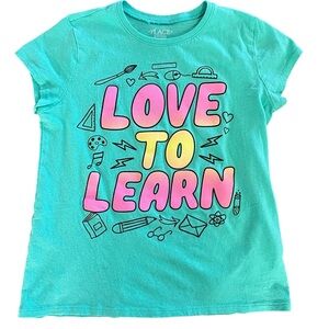 The Children’s Place Love to Learn Green T Shirt Size L